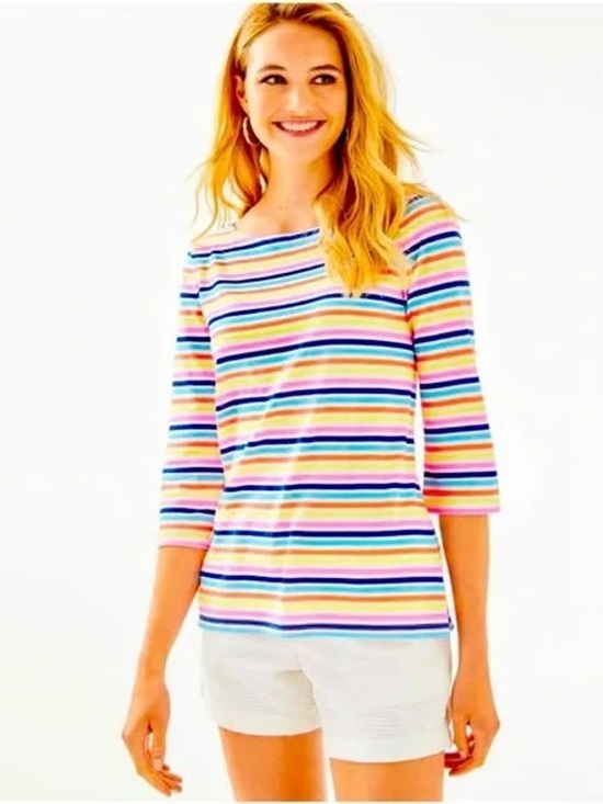 Lilly Pulitzer Tops - NWOT Lilly Pulitzer Waverly Top in Island Stripe